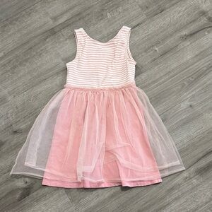 Mini Boden Pink Striped Tank & Tulle Skirt Dress